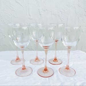 Vintage Luminarc Rose wine glasses (D’Arques)